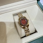 Datejust series red dial 26mm gold strap